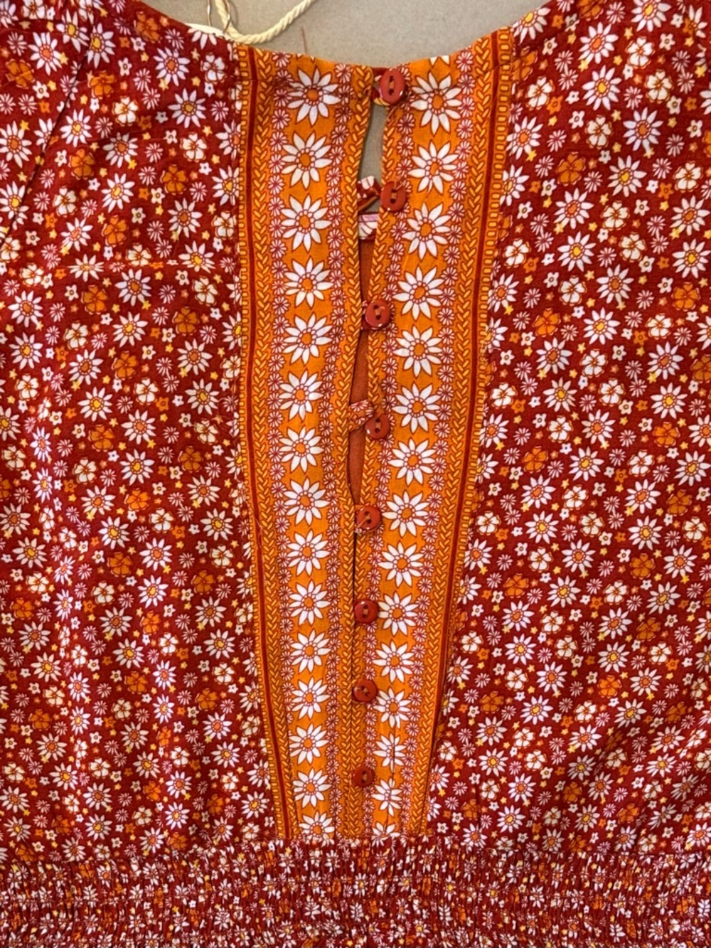 NWT In Bloom Red and Orange Floral Midi Dress - Picture 11 of 12